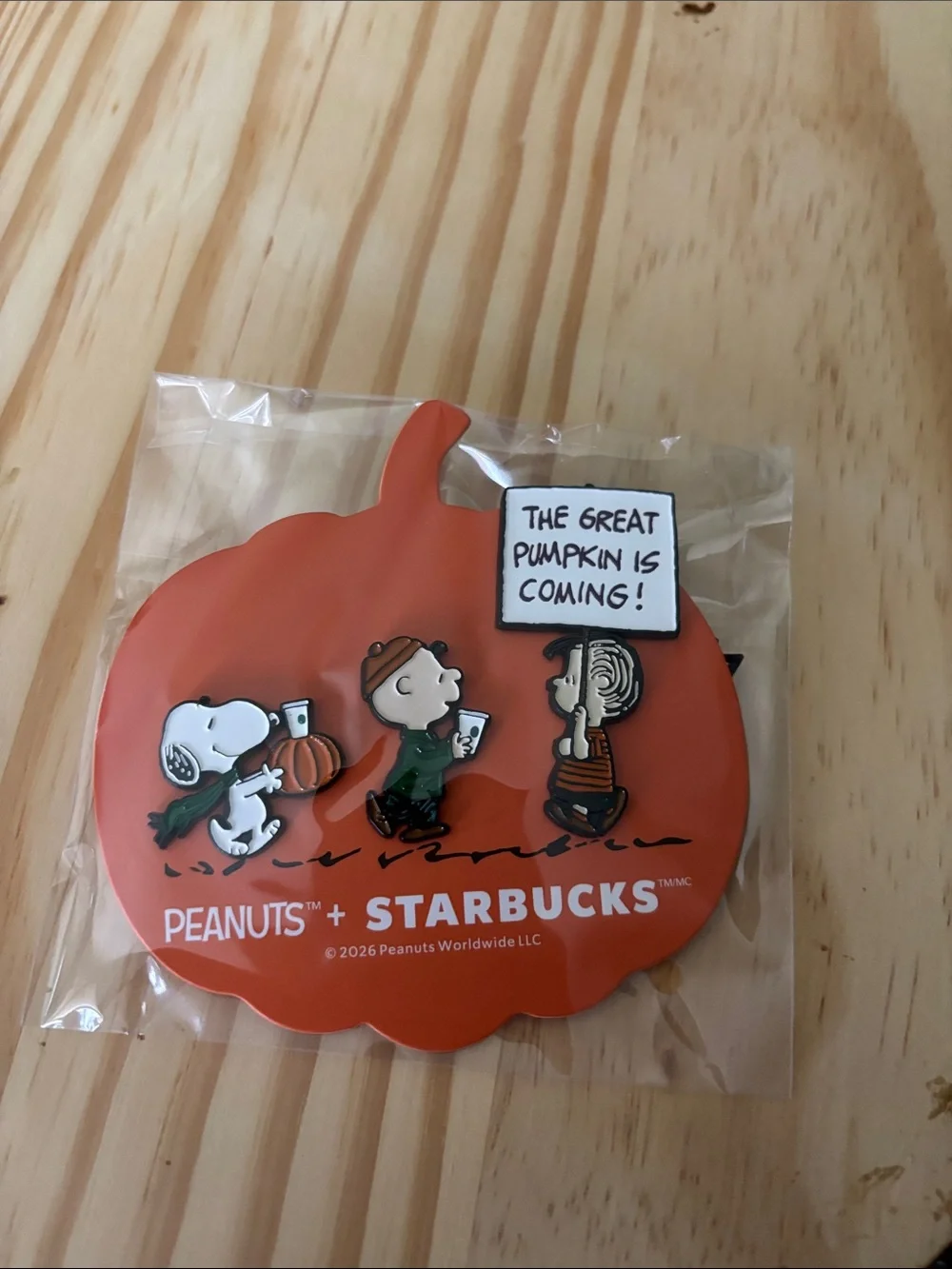 Starbucks Orange Peanuts Halloween Pumpkin Pin